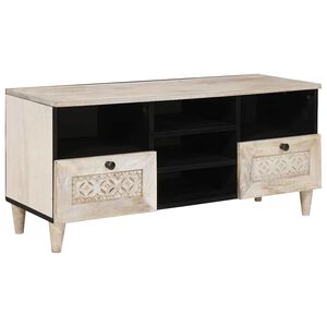 vidaXL Televizora skapī&scaron;a ar plauktu Balts izbalināts 100 x 33 x 46 cm