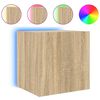 vidaXL TV plaukti ar LED lampiņām, 40,5x35x40 cm, koka krāsā