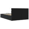 vidaXL gulta ar LED un hidraulikas mehānismu, melna mākslīgā āda