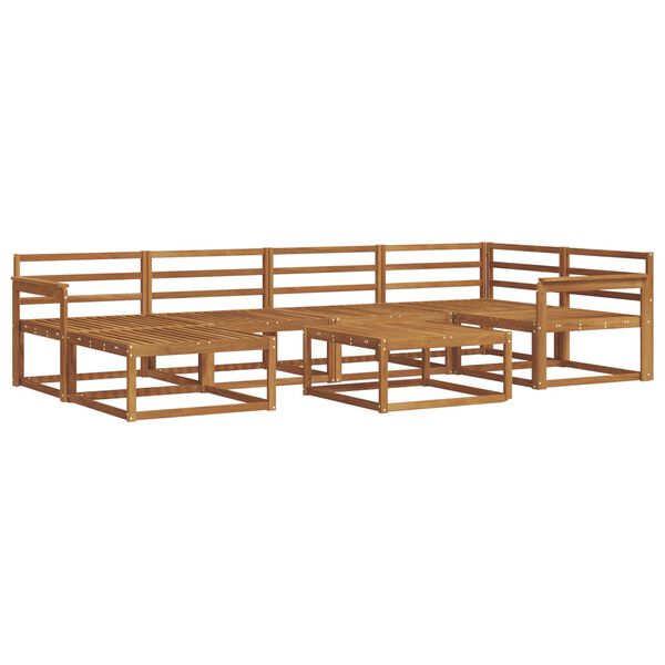 vidaXL Āra dīvānu komplekts 7 pcs Dabiska Cietā akācijas koks