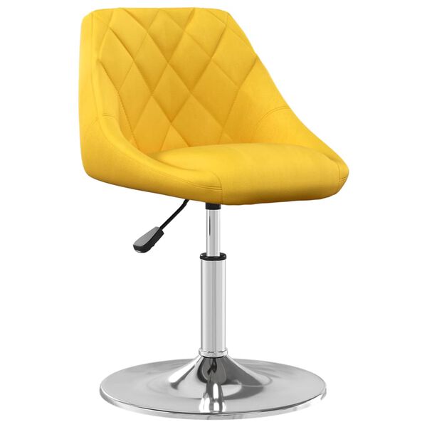 vidaXL grozāmi virtuves krēsli, 6 gab., sinepju dzeltens samts