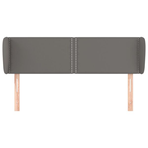 vidaXL galvgalis ar malām, 147x23x78/88 cm, pelēka mākslīgā āda