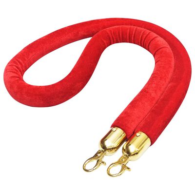 vidaXL barjeras virve, sarkanā un zelta krāsā, samts