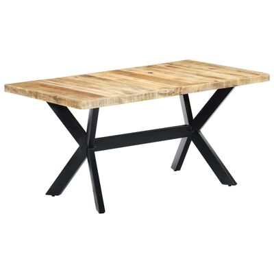 vidaXL virtuves galds, 160x80x75 cm, neapstrādāts mango masīvkoks
