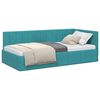 vidaXL Stūra gultas rāmis Tirkīzzila 100 cm x 200 cm Samts
