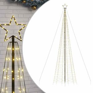 vidaXL LED Ziemassvētku eglīte ar tapas 1534 LED Silti Balta 500 cm