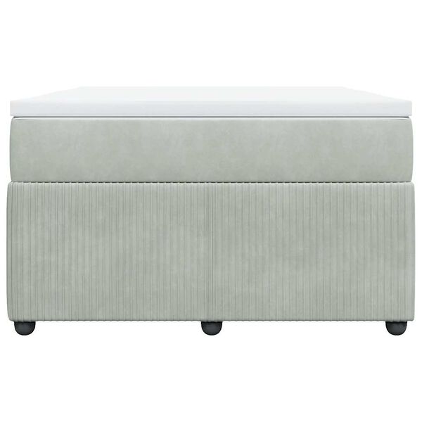 vidaXL atsperu gulta ar matraci, gai&scaron;i pelēka samts, 120x200 cm