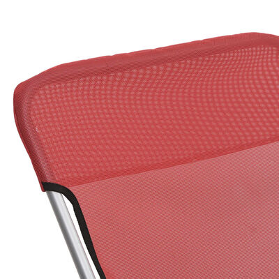 vidaXL saliekami sauļošanās krēsli, 2gab., sarkans tekstilēns, tērauds