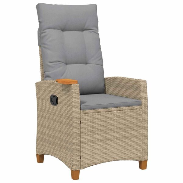 vidaXL Atzveltnes krēsls ar tējas plati 62 x 64 x 112 cm poliratāns