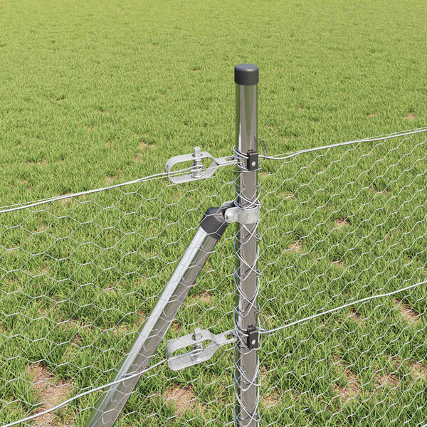 vidaXL Žoga āķis Sudraba 100 x 0,6 m (25 mm tīkls) Tērauds