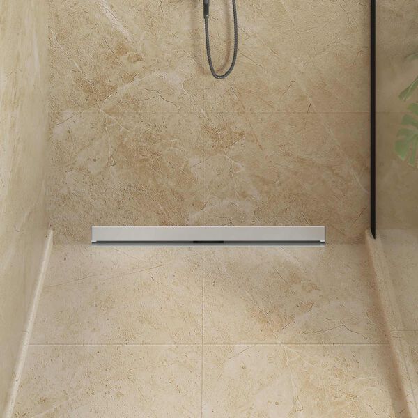 vidaXL Pie sienas piestiprināta du&scaron;as notekūdeņu Sudraba 80 cm