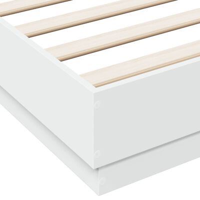 vidaXL gultas rāmis, balts, 160x200 cm, inženierijas koks