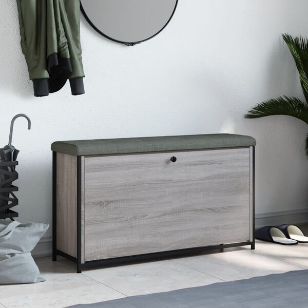 vidaXL apavu sols ar atvāžamu atvilktni, pelēks, 102x32x56 cm