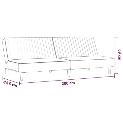 vidaXL 2-vietīga dīvāngulta, krēmkrāsas mākslīgā āda