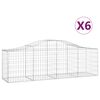 vidaXL arkveida gabiona grozi, 6 gb., 200x50x60/80 cm, cinkota dzelzs