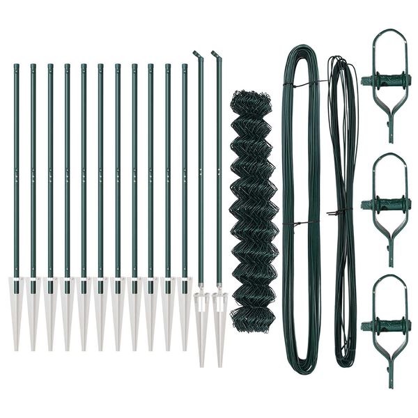 vidaXL Žoga āķis Zaļa 1 x 25 m (60 x 60 mm siets) Tērauds