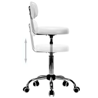 vidaXL salona krēsli, 2 gab., grozāmi, balta mākslīgā āda