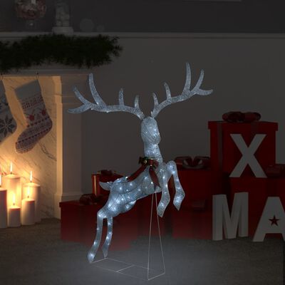 vidaXL Ziemassvētku dekorācija, ziemeļbriedis, 120 vēsi baltas LED