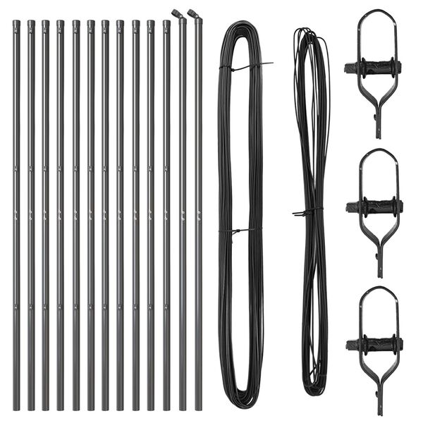 vidaXL Žoga stabi 13 pcs Pelēka Ø32mm 210 cm Cinkots tērauds