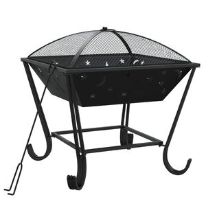 vidaXL ugunskura trauks ar kruķi, 50 cm, XXL izmērs, tērauds