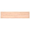 vidaXL sienas plaukts, 220x50x(2-6) cm, neapstrādāts ozola masīvkoks