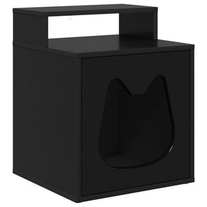 vidaXL Kaķu māja Melns 42,5 x 40 x 53,5 cm Inženierijas koks
