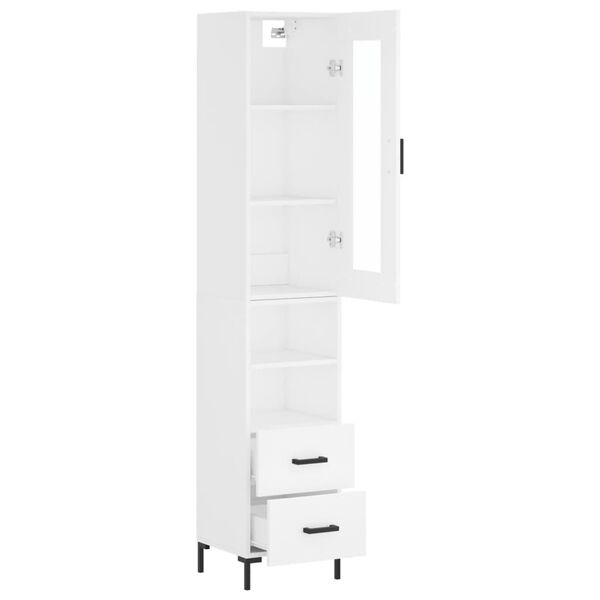 vidaXL augstais skapītis, balts, 34,5x34x180 cm, inženierijas koks