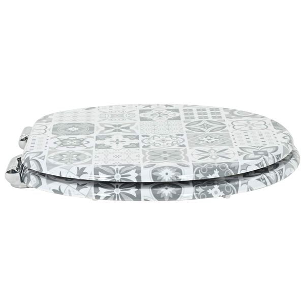 vidaXL Tualetes sēdeklis 2 pcs Zils un balts porcelāns 44 x 38 cm