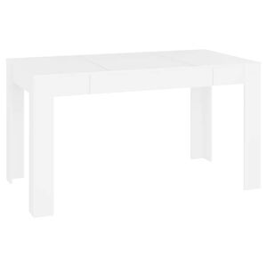 vidaXL virtuves galds, balts, 140x74,5x76 cm, inženierijas koks