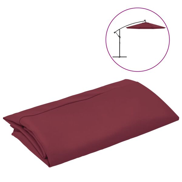 vidaXL saulessarga rezerves audums, bordo sarkans, 350 cm