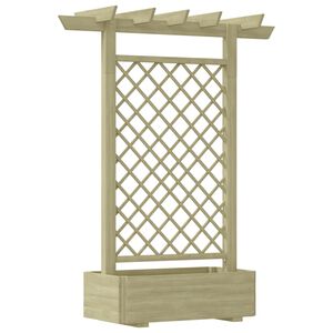vidaXL puķu kaste ar režģi un jumtiņu, 162x56x204 cm, koks