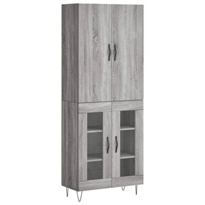 vidaXL augstais skapis, pelēks, 69,5x34x180 cm, inženierijas koks
