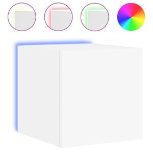 vidaXL TV galdiņ&scaron; ar LED lampiņām, balti, 30,5x35x30 cm