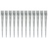vidaXL zemes mietiņi, 12 gab., sudraba krāsa, 10x10x91 cm, tērauds