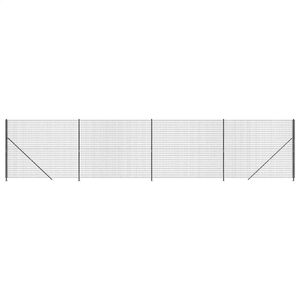 vidaXL stiepļu žogs ar atloku, 1,4x10 m, antracītpelēks