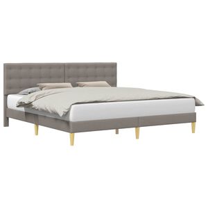 vidaXL Gultas rāmis ar galvas klāju Pelēkbrūna 180 x 200 cm Audums