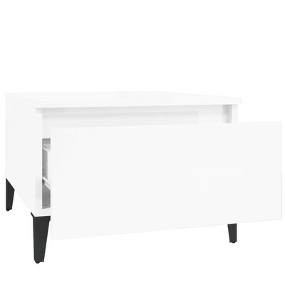 vidaXL galdiņš, spīdīgi balts, 50x46x35 cm, inženierijas koks