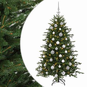 vidaXL Mākslīgā Ziemassvētku egle ar bumbiņu 120 cm 150 LED