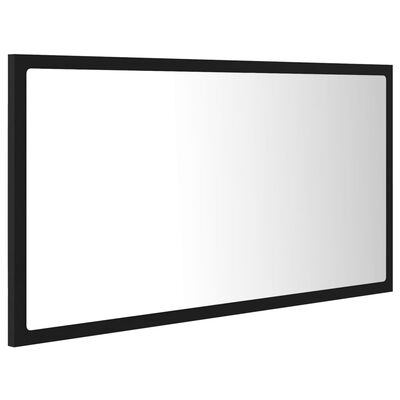 vidaXL vannasistabas spogulis, LED, melns, 80x8,5x37 cm, akrils