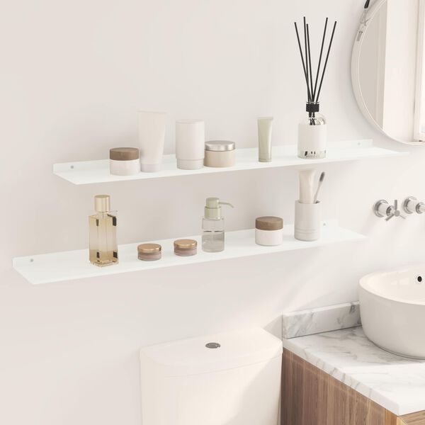 vidaXL Peldējo&scaron;ais plaukts 2 pcs Balts 100 x 18 x 2,5 cm Tērauds