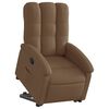vidaXL atpūtas krēsls, paceļams, atgāžams, brūns audums
