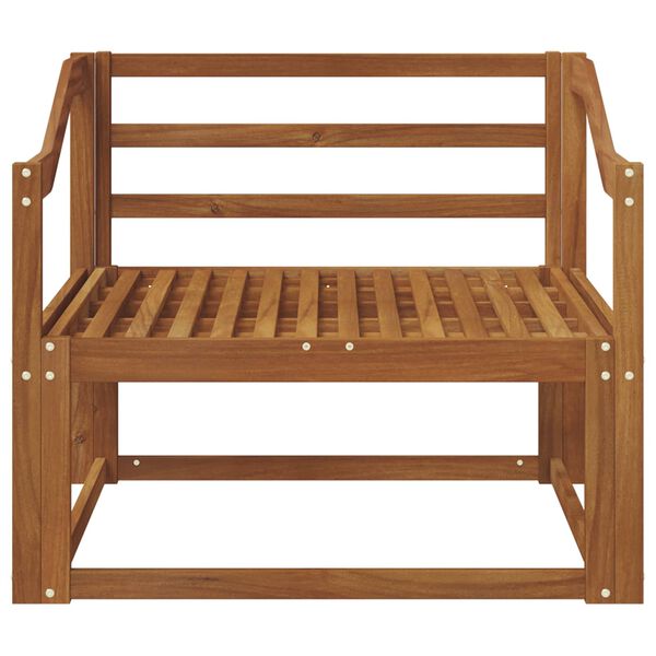 vidaXL Āra vidējā dīvāns Cietā akācijas koks Dabiska