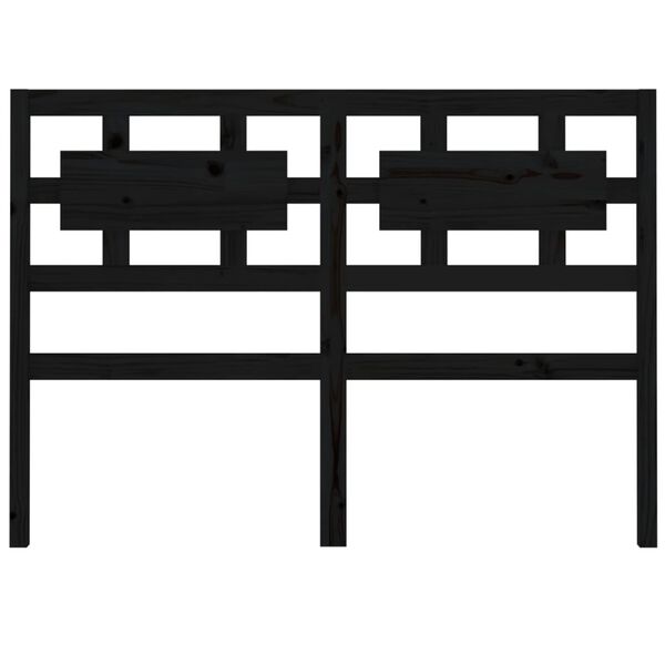 vidaXL gultas galvgalis, melns, 125,5x4x100 cm, priedes masīvkoks