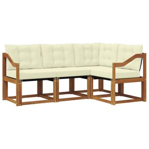 vidaXL Āra dīvānu komplekts ar spilvenu 4 pcs Dabisks un krējuma