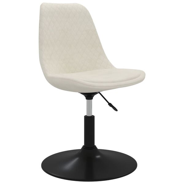 vidaXL grozāmi virtuves krēsli, 6 gab., krēmkrāsas samts