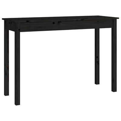 vidaXL konsoles galdiņš, melns, 110x40x75 cm, priedes masīvkoks