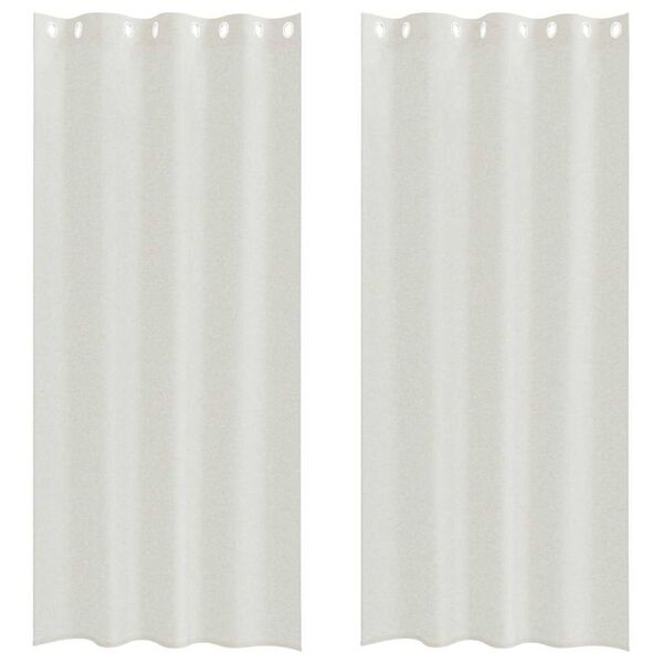 vidaXL Voile aizkaris 2 pcs Krēmkrāsa 245 x 140 cm Poliesters