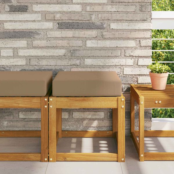 vidaXL Āra sēdvietu spilvens Pelēkbrūna 40 x 40 x 8 cm 100% poliesters