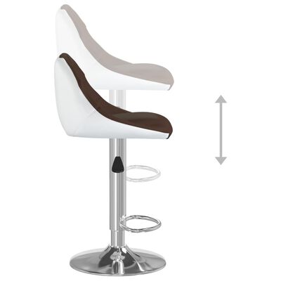 vidaXL bāra krēsli, 2 gab., brūna un balta mākslīgā āda