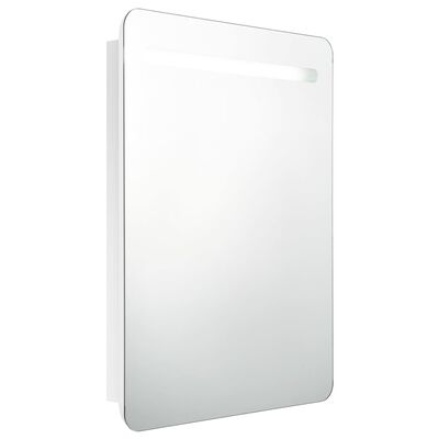 vidaXL vannasistabas skapītis ar spoguli un LED, 60x11x80 cm, balts